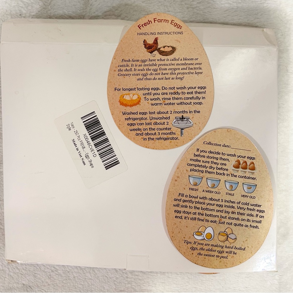 Fresh Farm Eggs Handling Instructions